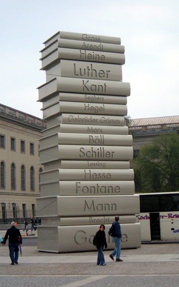 Image: Stack of books in Babelplatz