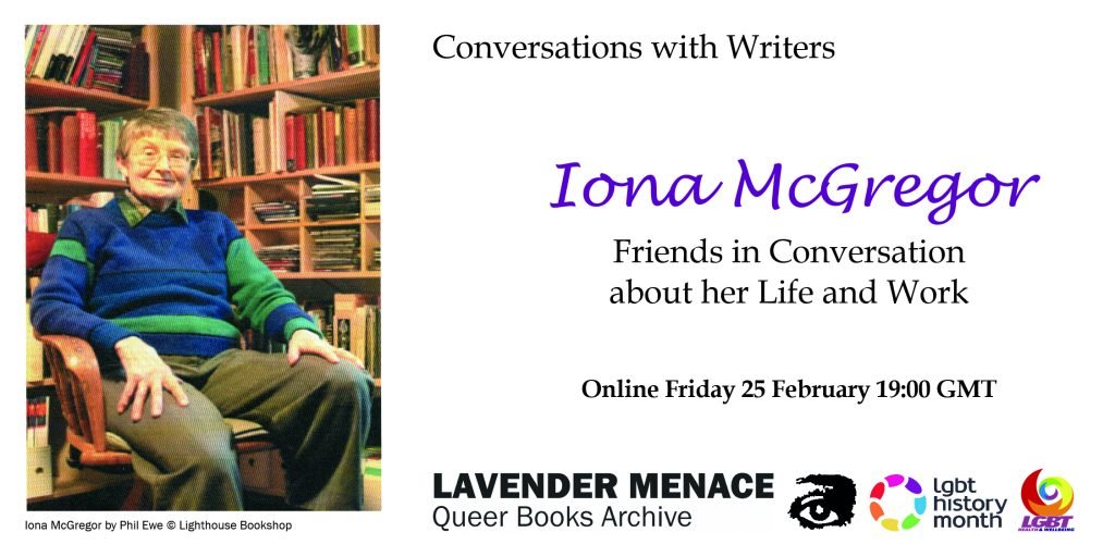Image: Advert for an evening with friends in conversation about Iona McGregor - her life and work