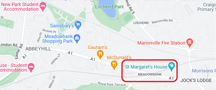 Graphic: map showing location of St Margaret's House