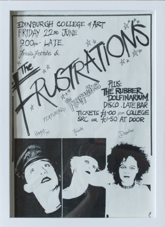 Poster for a gig at Edinburgh College of Art. A full image description is available in the audio file below.